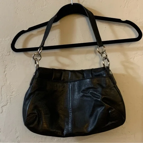 Authentic Coach Soho Y2K Black Leather Bag Vintage Big Buckle Flap Shoulder Hobo - Picture 6 of 16